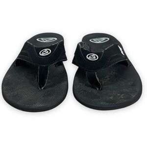 Reef Sandals Womens 7 Mens 5‎ Black Fanning Bottle Opener Coastal Beach